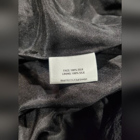 Eileen Fisher woman Womens black plus size Silk crinkle open front duster Sz XL - Picture 6 of 8